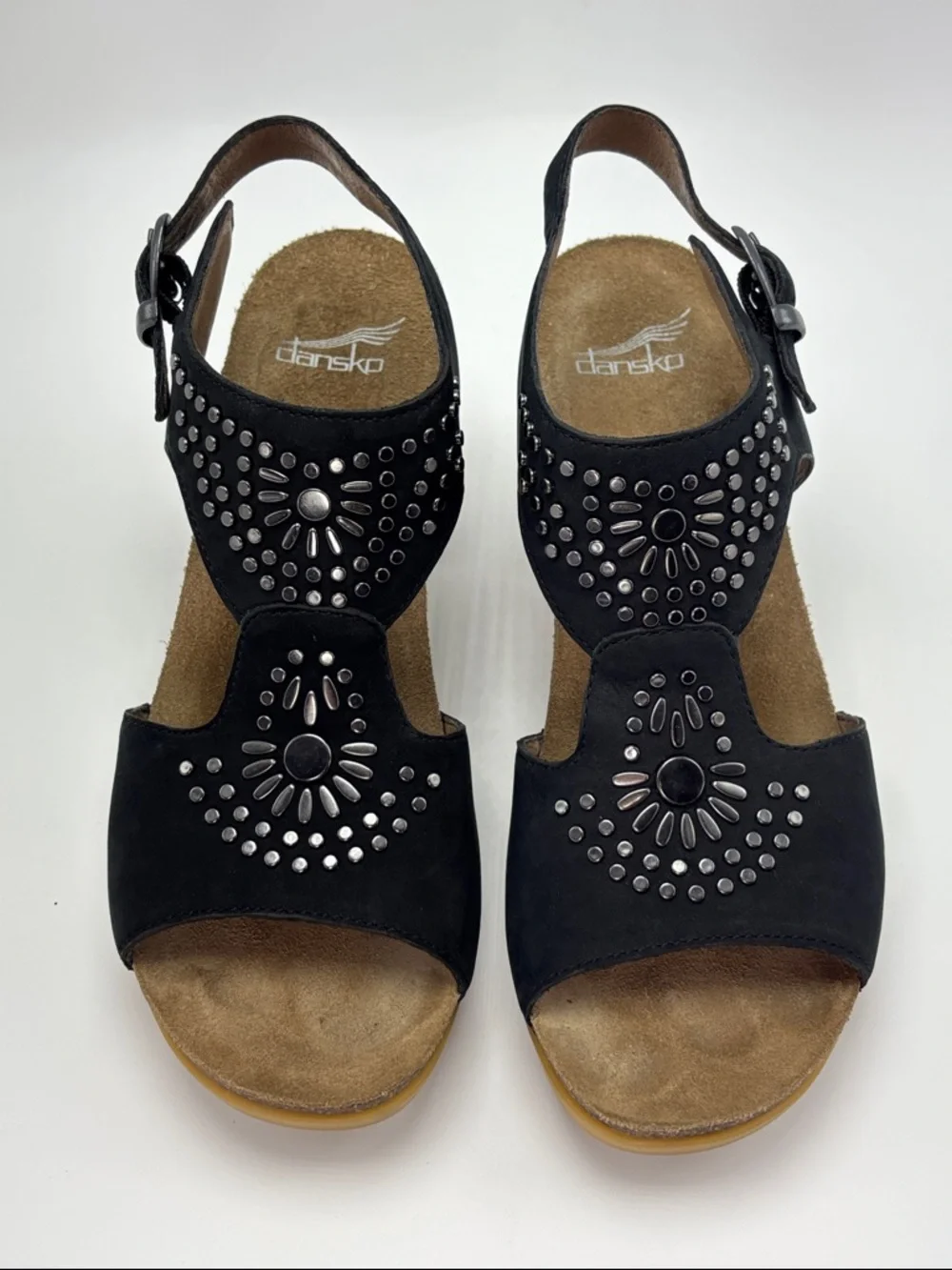 Dansko Deandra Black Studded Sandals - EU39/US 8.5-9